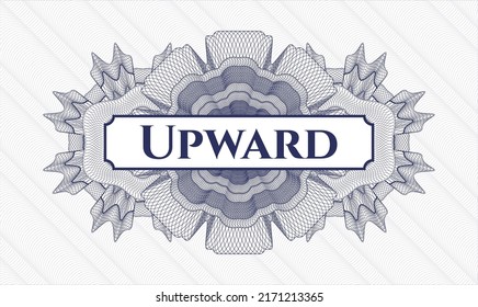 Rosette de pasaportes azules. Ilustración vectorial. Detallado con el texto Arriba dentro