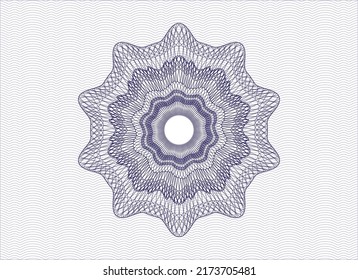Blaue Passrosette. Vektorgrafik. Detaillierte Angaben. 