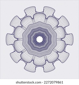 Blaue Passrosette. Vektorgrafik. Detaillierte Angaben. 