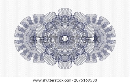Blue passport rosette. Vector Illustration. Detailed 
