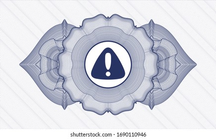Rosette de pasaportes azules con icono de advertencia dentro