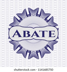 Blue passport rossete with text Abate inside