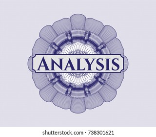 Blue passport rossete with text Analysis inside