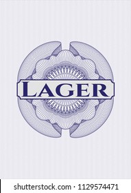 Blue passport rossete with text Lager inside