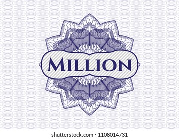 Blue passport rossete with text Million inside