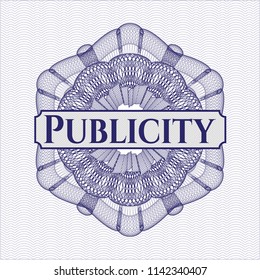 Blue passport rossete with text Publicity inside