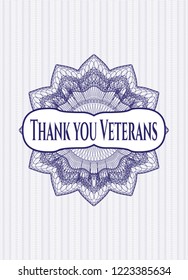 Blue passport rossete with text Thank you Veterans inside