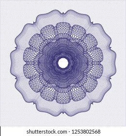 Blue passport style rosette