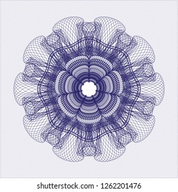 Blue passport style rosette