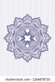 Blue passport style rosette