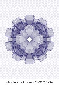 Blue passport style rosette