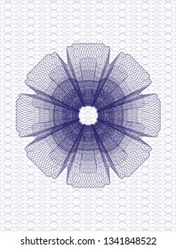 Blue passport style rosette
