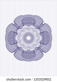 Blue passport style rosette