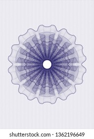Blue passport style rosette