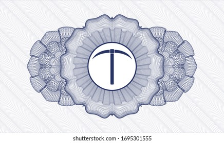 Rosette im Blauen Reisepass mit Pickaxsymbol