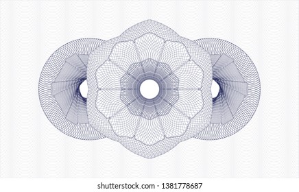 Blue passport style rosette. Vector Illustration. Detailed.