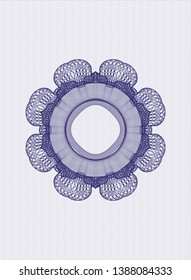 Blue passport style rosette. Vector Illustration. Detailed.