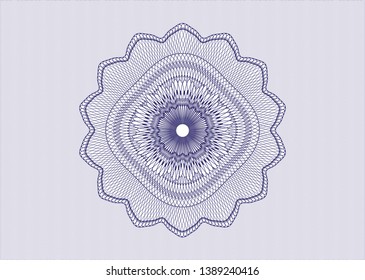 Blue passport style rosette. Vector Illustration. Detailed.