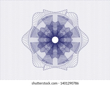 Blue passport style rosette. Vector Illustration. Detailed.
