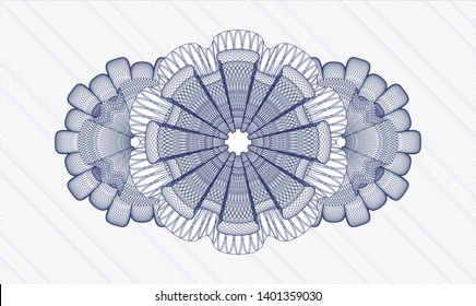 Blue passport style rosette. Vector Illustration. Detailed.