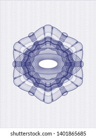 Blue passport style rosette. Vector Illustration. Detailed.