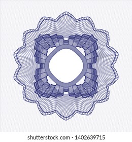 Blue passport style rosette. Vector Illustration. Detailed.