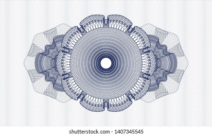 Blue passport style rosette. Vector Illustration. Detailed.