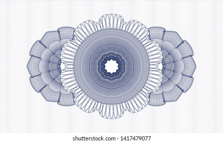 Blue passport style rosette. Vector Illustration. Detailed.