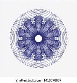 Blue passport style rosette. Vector Illustration. Detailed.