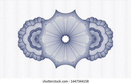 Blue passport style rosette. Vector Illustration. Detailed.
