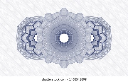 Blue passport style rosette. Vector Illustration. Detailed.