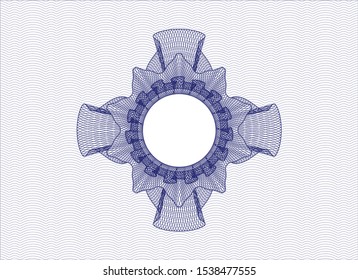 Blue passport style rosette. Vector Illustration. Detailed.