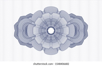 Blue passport style rosette. Vector Illustration. Detailed.