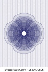 Blue passport style rosette. Vector Illustration. Detailed.