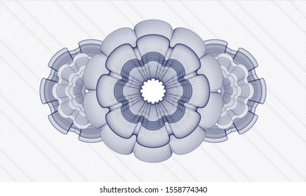 Blue passport style rosette. Vector Illustration. Detailed.