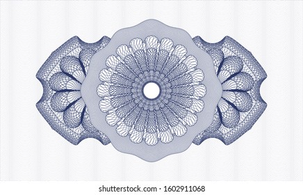 Blue passport style rosette. Vector Illustration. Detailed.