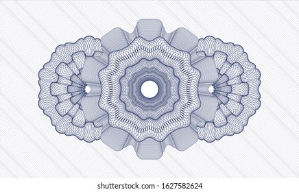 Blue passport style rosette. Vector Illustration. Detailed.