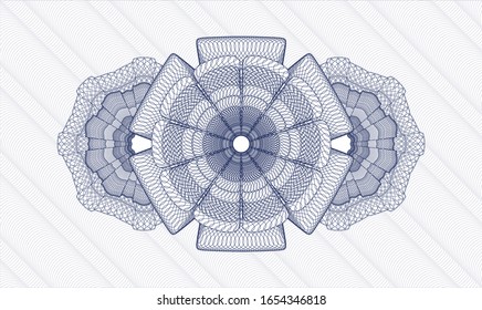 Rosette estilo pasaporte azul. Ilustración vectorial. Detallado.