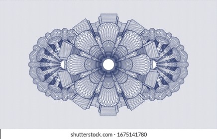 Rosette estilo pasaporte azul. Ilustración vectorial. Detallado.
