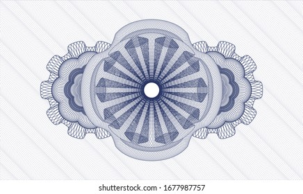 Rosette estilo pasaporte azul. Ilustración vectorial. Detallado.