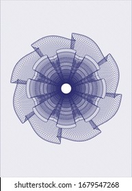 Blue passport style rosette. Vector Illustration. Detailed.