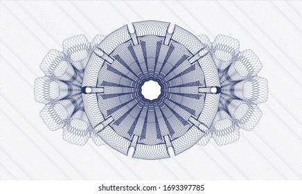 Rosette estilo pasaporte azul. Ilustración vectorial. Detallado.