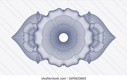 Blue passport style rosette. Vector Illustration. Detailed.