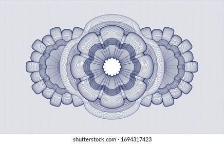 Rosette estilo pasaporte azul. Ilustración vectorial. Detallado.