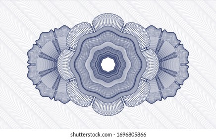 Blue passport style rosette. Vector Illustration. Detailed.