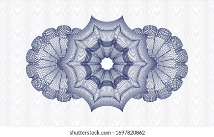 Rosette estilo pasaporte azul. Ilustración vectorial. Detallado.
