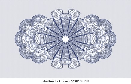 Rosette estilo pasaporte azul. Ilustración vectorial. Detallado.