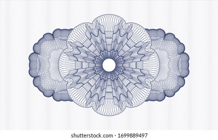 Rosette im Stil eines blauen Reisepasses. Vektorgrafik. Detaillierte Angaben.