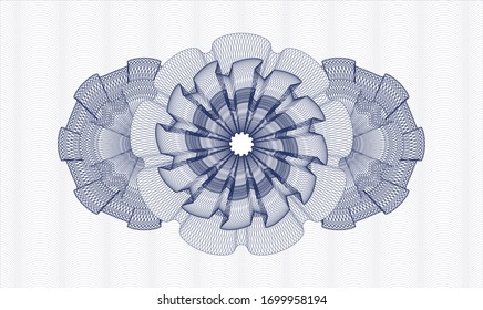 Blue passport style rosette. Vector Illustration. Detailed.