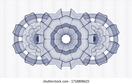 Rosette estilo pasaporte azul. Ilustración vectorial. Detallado 